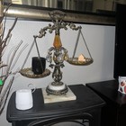 Vintage Large 22    Brass Marble Balance Scale Of Justice Balance Lawyer Office