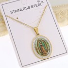 Miraculous Medal  Religious Gifts For Women  Golden Stainless Steel Necklace    