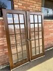 Antique Set 15 Pane Double French Oak Doors Fits 79 25    X 64    Opening