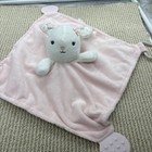Modern Baby Soft White And Pink Baby Bunny Lovey Security Blanket
