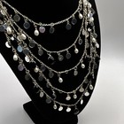 White House Black Market Multi Strand Necklace   2 Gunmetal Rhinestone Cuff Set