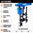 New Skid Steer Hydraulic Auger Attachment Post Hole Digger Bobcat Cat