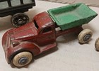 Antique Cast Iron Arcade Or Ac Williams Red   Green Dump Truck 4 1 2    Original 