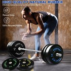 Olympic Bumper Plate Weight Lifting Set 260 Lbs Set Steel Hub Black Home Gym