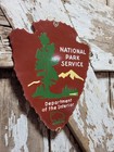 Vintage National Park Porcelain Sign Old Department Of Interior Arrowhead Forest
