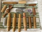Vintage 15 Pc  Kitchen Wooden Rolling Pins Baking Lot Assorted  Designs Awesome 