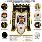 Knight Templar Custom Hand Embroidered Masonic Banner Premium Quality