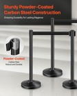 Uimoso 4pcs Stanchion Post Crowd Control 4 Retractable Belts Sand Injection Base