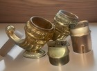 Pair Of Vintage Evans Gold-tone And Brass Cornucopia Table Lighters