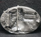Xf07118 Vintage 1983   unicorn   Fantasy Animal Artwork Mens Pewter Belt Buckle
