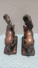 Vintage Art Deco Bronze Metal Rearing Horse Bookends Pair