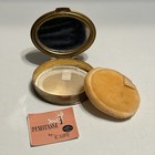 Volupte Demitasse Powder Compact 1940s Leaflet Signed Puff 2 5in Unused Vintage
