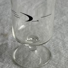 Frontier Airlines Stemmed Wine Glass Water Clear Footed 4  1960 s