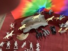 Vintage Marx Blue And Gray Playset 1960s Plastic Toy Soldiers