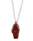 Funky Gothic Coffin Poison Necklace Locket Skull Vampire Message Box Jewelry-new
