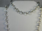 Vintage Sterling Silver Glass Crystal Bead Necklace And Bracelet Set
