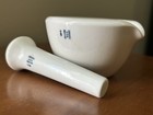 Vintage Coors Small Heavy Porcelain Apothecary Lab Mortar And Pestle Usa 522-00