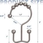 Titanker Shower Curtain Hooks Rings  Rust Resistant Set Of 12 Hooks - Nickel