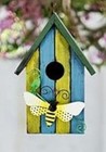 Wooden Outdoor Bird House Decorative Hanging  Garden  Patio  Bird House W bee