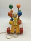 Vintage Greece Kouvalias Colorful Painted Wooden Pull Toys W Bell For Toddlers