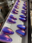 Press On Nails Handmade 24 Med Almond Cateye  Chrome Electric  Gel   Gel Polish