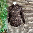 Vintage Chinese Brown Gold Brocade Puffer Quilted Jacket