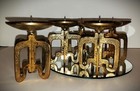 Vintage 1960s Brutalist Brass Candle Holders Werkstatte Carl Aubock Austria