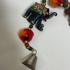 Vtg Handmade Paper Mache Elephant Tota Prosperity Wall Hanging Bell India
