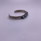 Vintage Old Pawn Turquoise Stamped Cuff-no Hallmarks-zuni navajo