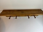 Vtg Wooden Heart Cutout Wall Mount Shelf 4 Pegs Cottage Core