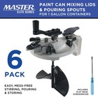 6 Pack Paint Can Mixing Lid   Pouring Spout  1 Gallon Size  Stirring Mix Blade