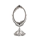 Vintage Makeup Mirror Floral Tabletop Oval Vanity  Dressing Swivel Double Sided