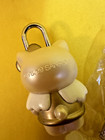 Sanrio Vintage Hello Kitty Gold Angel Lock   Key Trinket  1999  -- Rare