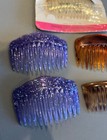 Mixed Lot Of Vintage 1980s Plastic Side Hair Combs  Goody Glitter   Flowers