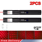 2pcs Usb Rechargeable Red Laser Pointer 650nm Lazer Visible Beam Light 330miles