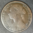 1875 Uk Great Britain Large 1 One Penny Bronze Queen Victoria World Foreign Coin