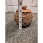 Handwoven Rattan Lidded Trinket Box Bali Village Craft