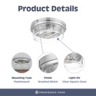 Prominence Home 2 Pack Madalyn 13  Ceiling Light Clear Drum Glass Brushed Nickel