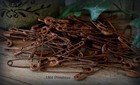 100 Primitive Large 2  Rusty Safety Pins -- Rusted