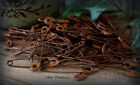 25 Large Primitive 2  Rusty Rusted Safety Pins - Craft Supplies