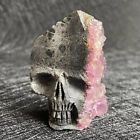Natural Stone Skull Carving Crystal Clear Quartz Cluster Polished Rock Healing