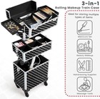 3 In 1 Professional Cosmetic Trolley Rolling Makeup Train Case For Nail Tech