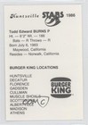 1986 Burger King Huntsville Stars Todd Burns M5x