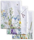 Charming 3-piece Cotton Kitchen Towel Set - Fleurs De Mai  Easy Care And Durable