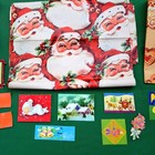 Vintage Christmas Gift Tag Wrapping Paper Scraps Lot Santa Claus Gingerbread