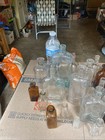Lot Of 24 Antique Medicine Apothecary Bottles Cork Top Aqua Clear Glass Brown