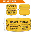 2000 Pcs  1000 Pairs  Raffle Tickets Double Roll  50 50 Yellow Raffle Tickets Fo