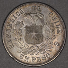 1882 Chile Silver Peso Lustrous