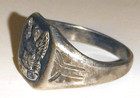 Vintage Sterling F o e  Ring Fraternal Order Of Eagles Size 10 25