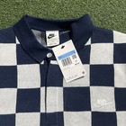Nike Checkers Men s Polo Golf Sweater Fn3422-410 Size M Off White   Navy
